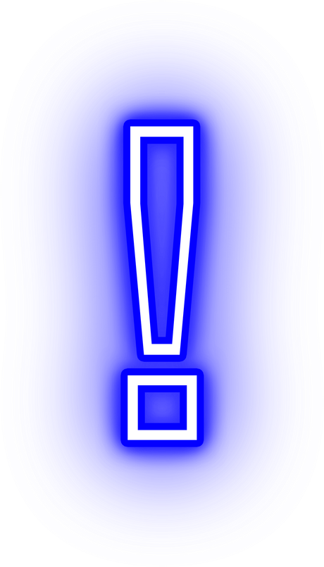 Blue Neon Exclamation Mark